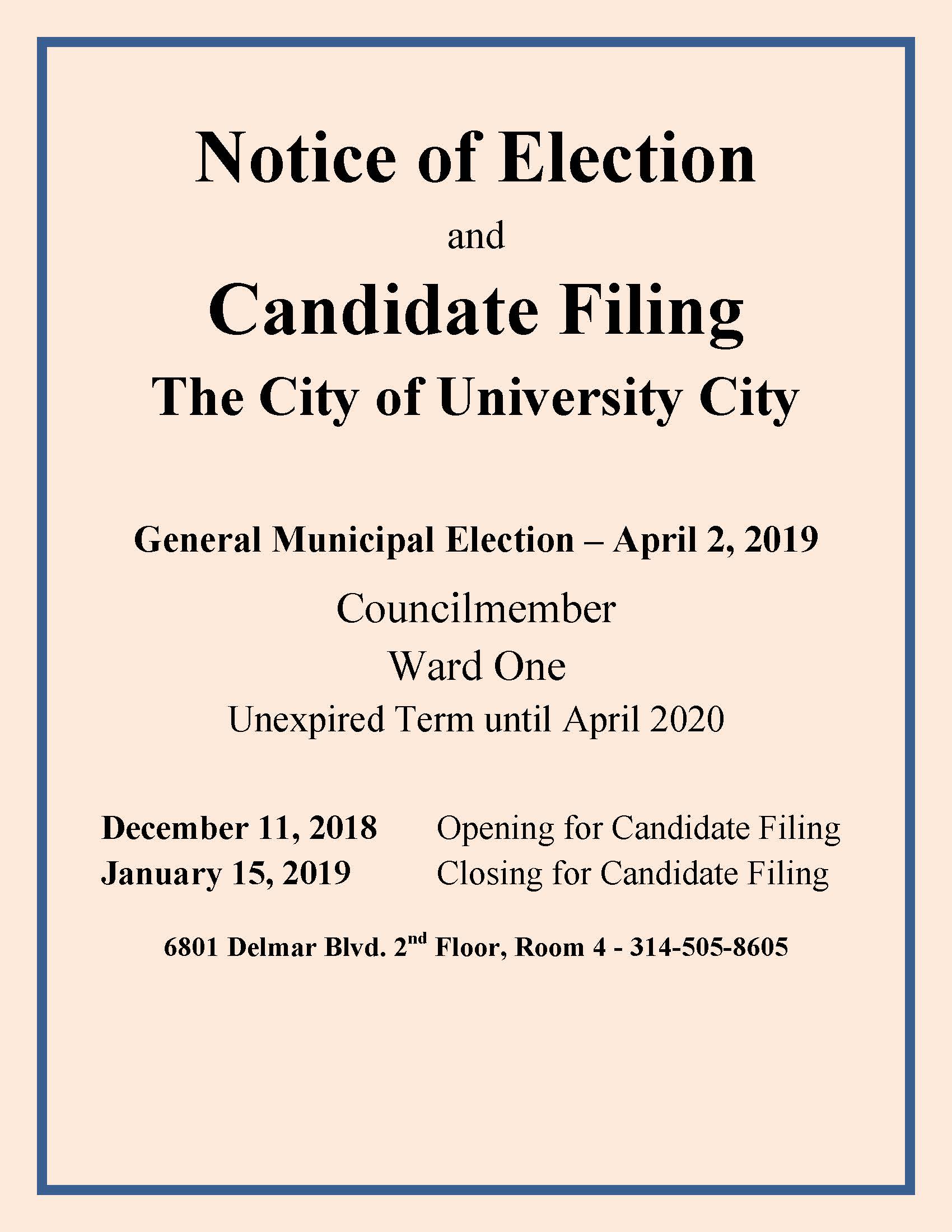 Notice of Election and Candidate Filing