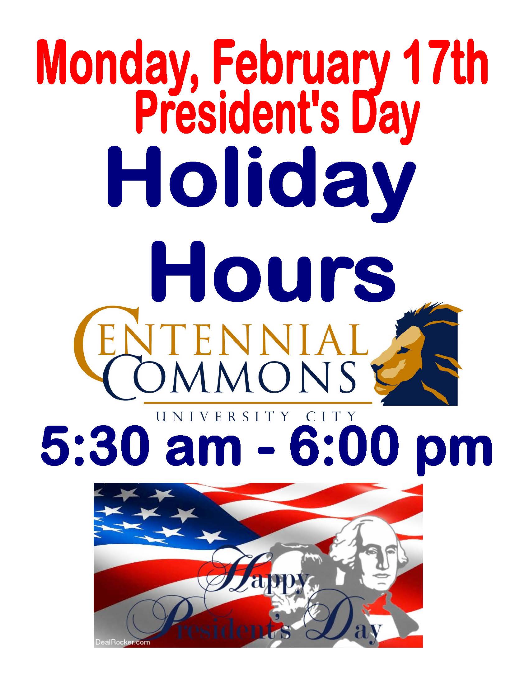 2020 Holiday Hours-Presidents Day 2152020 