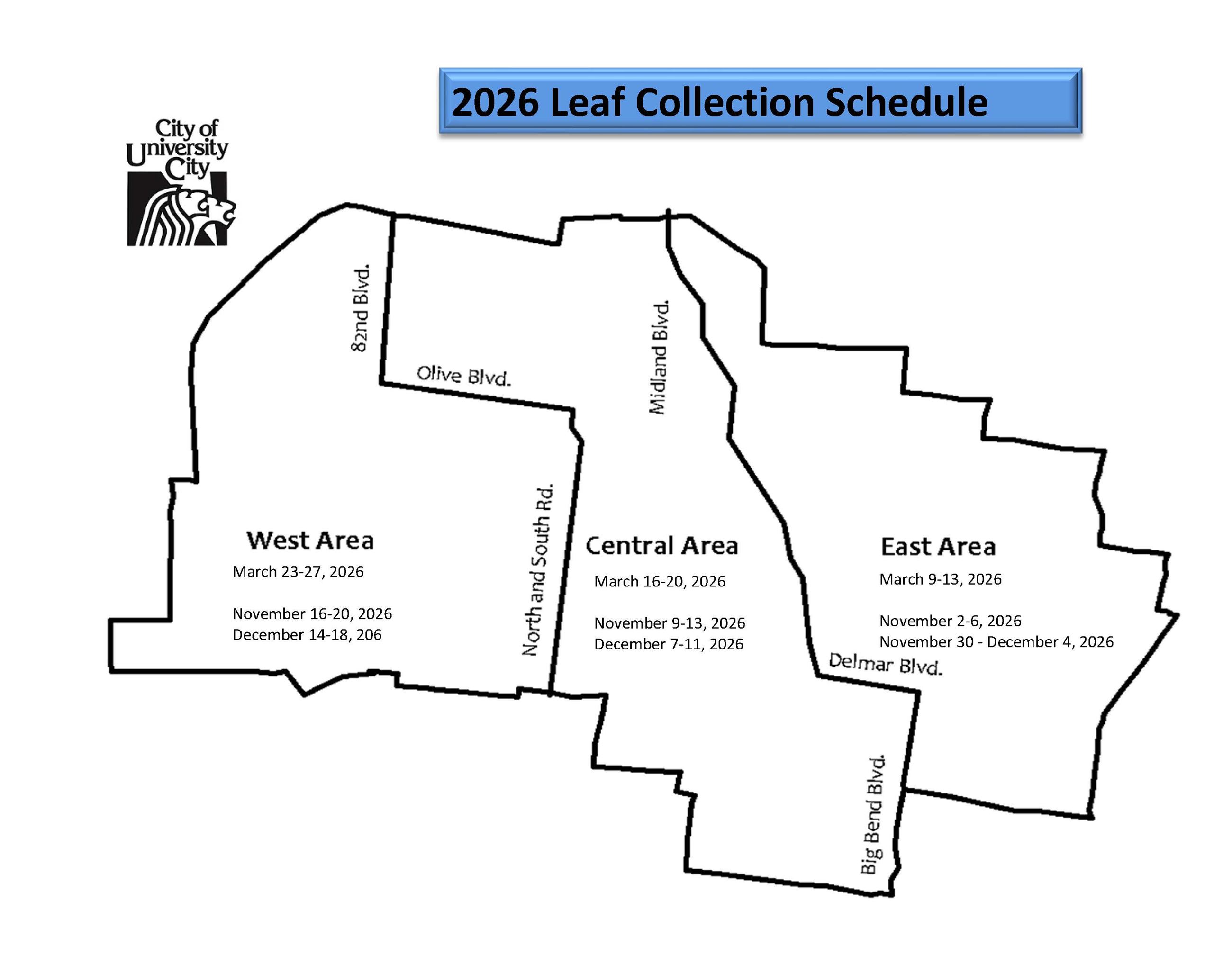 2026 Fall Leaf Collection Map Schedule